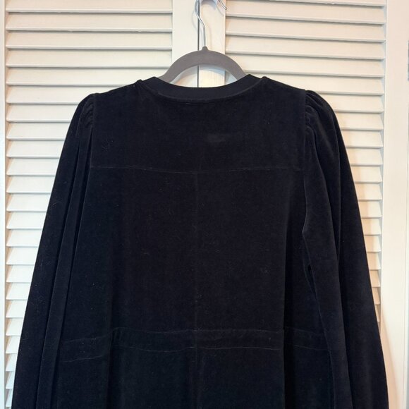 ME + EM drawstring-waist velvet midi dress black 12 - Picture 9 of 11